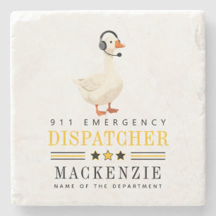 Personalisierter 911-Dispatcher-Gans mit Headset Steinuntersetzer