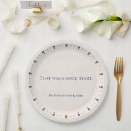 Personalisierter 9" Passah-Seder-Abendbrotteller i Pappteller