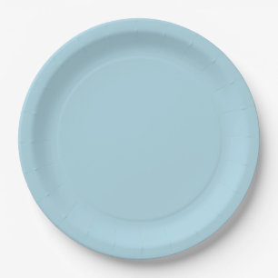 Personalisierter 9" runder hellblauer Papier-Telle Pappteller