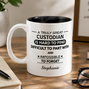 Personalisierter Abschied für Hausmeister Zweifarbige Tasse