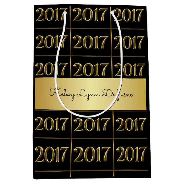 personalisierter Abschluss 2017 Mittlere Geschenktüte (Vorderseite)