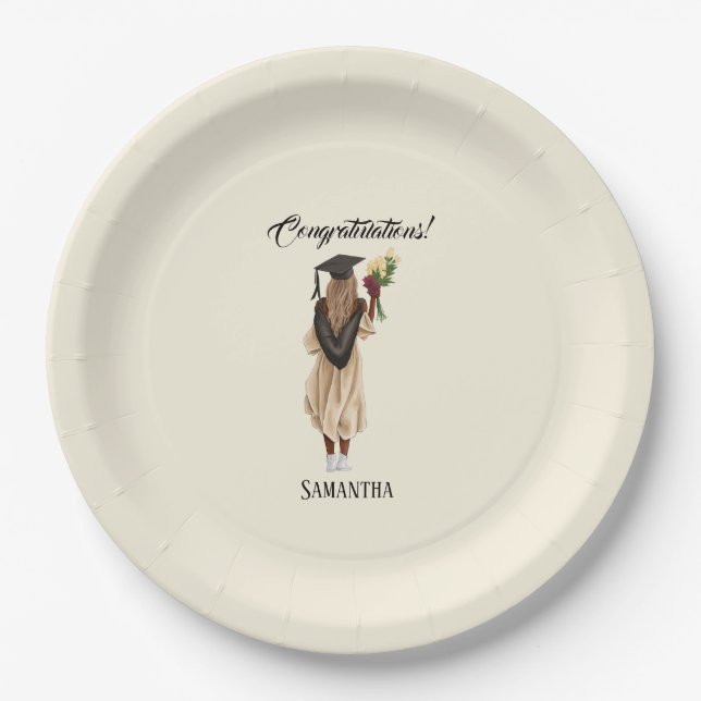 Personalisierter Abschluss (6) Pappteller (Vorderseite)