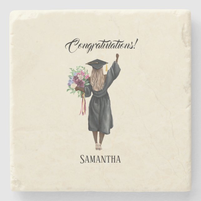 Personalisierter Abschluss (7) Steinuntersetzer (Vorderseite)