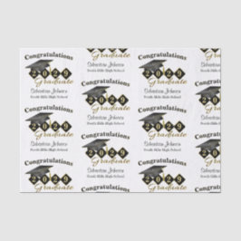 Personalisierter Abschluss Black & Gold Seidenpapier