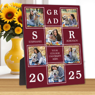 Personalisierter Abschluss Burgundy FotoCollage Fotoplatte