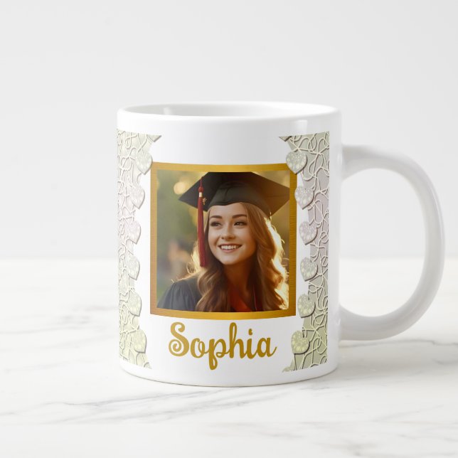 Personalisierter Abschluss Fotos Geschenke für Sch Jumbo-Tasse (Rechts)