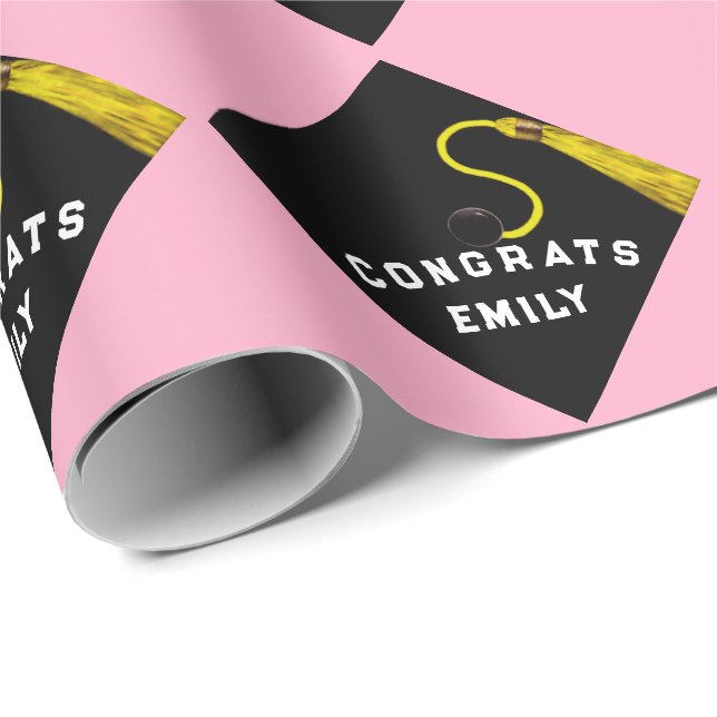Personalisierter Abschluss-Geschenk Rosa Geschenkpapier (Rolleneckpunkt)