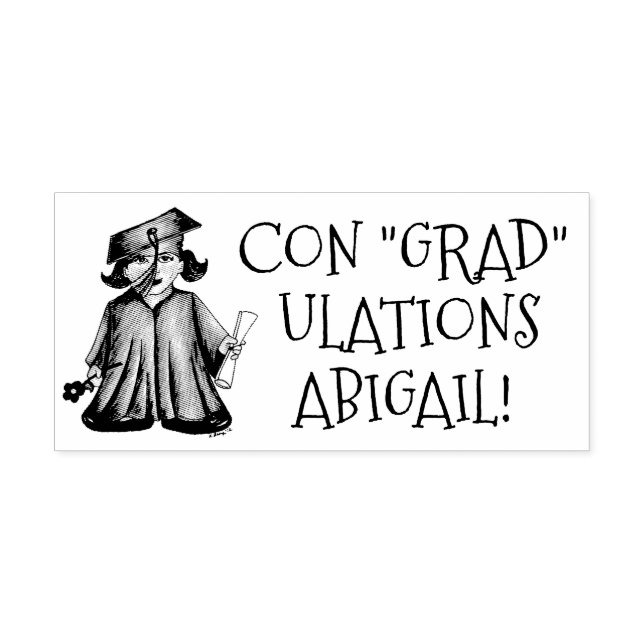 Personalisierter Abschluss Graduate Glückwunschs G Gummistempel (Prägung)