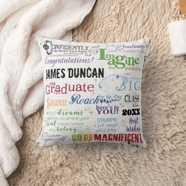 Personalisierter Abschluss Inspiration Motivierend Kissen (Decke)