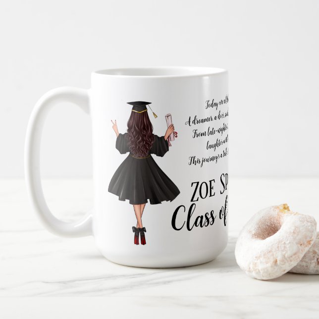 Personalisierter Abschluss-Kaffeebecher Kaffeetasse (Mit Donut)