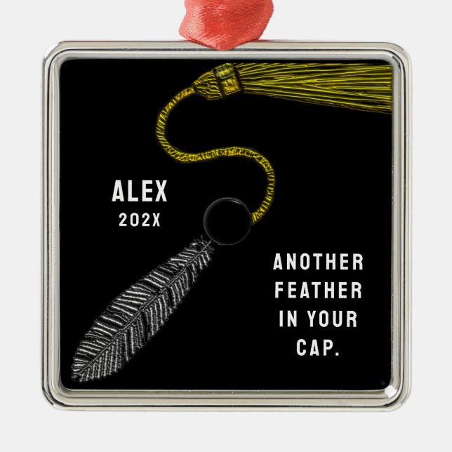 Personalisierter Abschluss Keepake-Geschenk Ornament Aus Metall (Vorne)