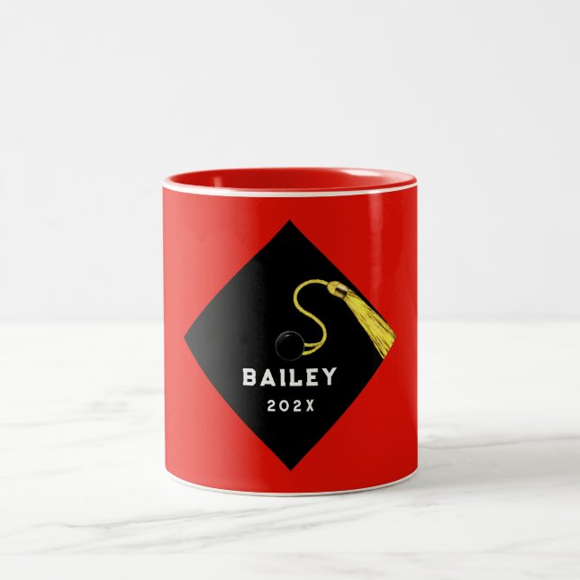 Personalisierter Abschluss Keepake-Geschenk Zweifarbige Tasse (Mittel)