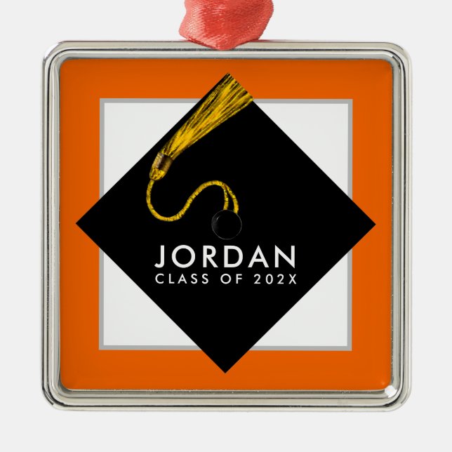 Personalisierter Abschluss Keepake Ornament Aus Metall (Vorne)