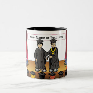 Personalisierter Abschluss - Männlicher Cartoon Zweifarbige Tasse