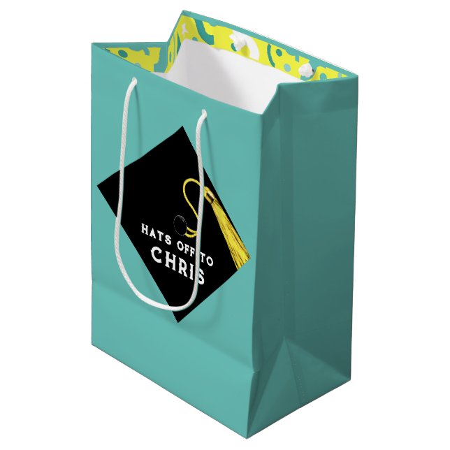 Personalisierter Abschluss Mittlere Geschenktasche Geschenktüte (Vorderseite Schrägansicht)