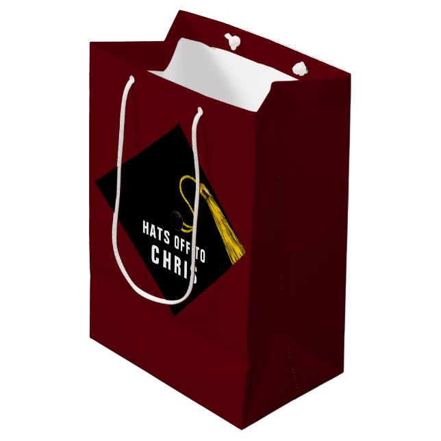Personalisierter Abschluss Mittlere Geschenktüte (Vorderseite Schrägansicht)