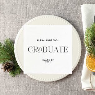 Personalisierter Abschluss Modern Minimalistisch E Serviette