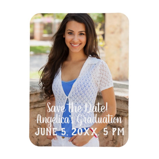 Personalisierter Abschluss Save the Date Foto Magn Magnet (Vertikal)