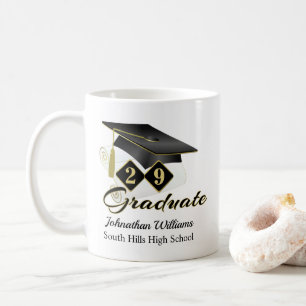 Personalisierter Abschluss Schwarz & Gold Kaffeetasse