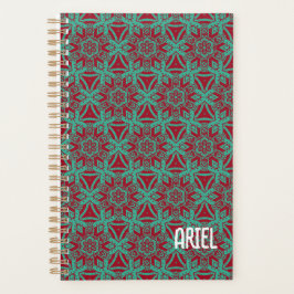 Personalisierter Abstrakter Burgund Emerald Green Planer