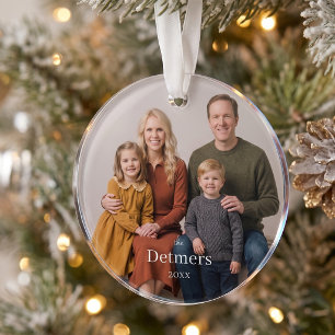 Personalisierter Acryl-Kreis-Familienfoto-Schmuck Ornament