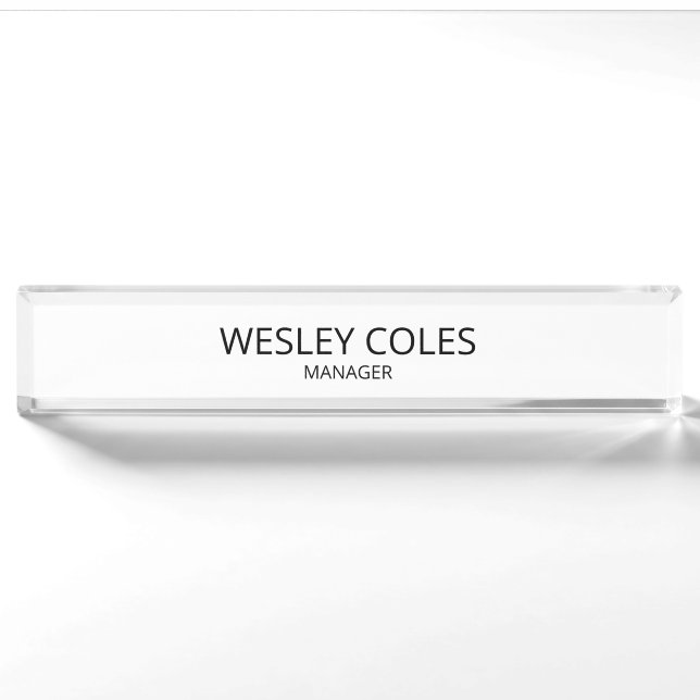 Personalisierter Acrylnamenblock, fakultativ Holz  Namensplakette (Vorderseite)