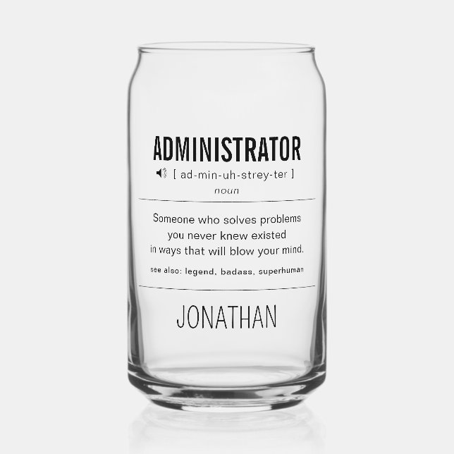 Personalisierter Administrator Funny Dosenglas (Vorderseite)