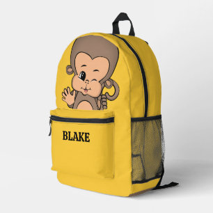 Personalisierter Affengelber Druckknopfdruck - Ruc Bedruckter Rucksack