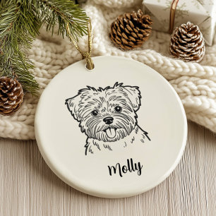 Personalisierter Affenpinscher-Hund-Weihnachten Keramik Ornament