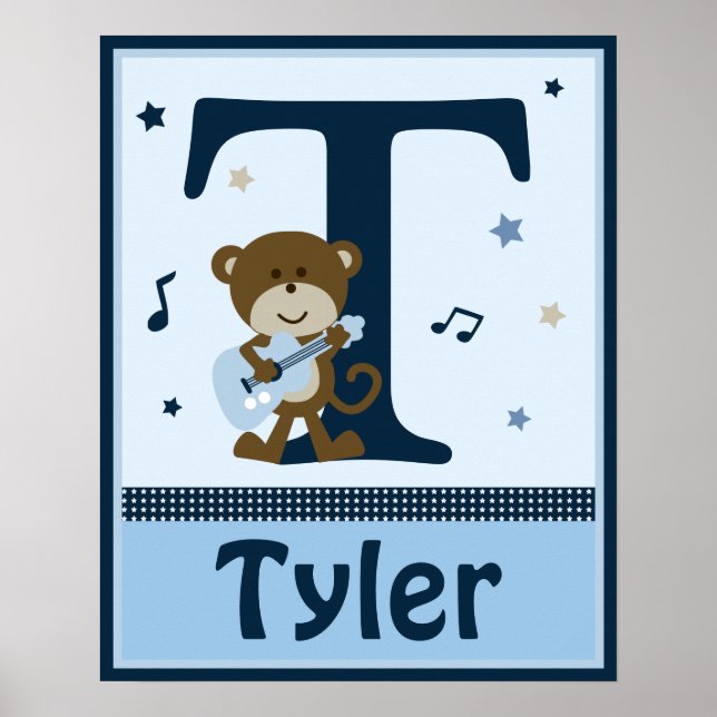 Personalisierter Affenrocker/Rockstar Name Poster (Vorne)