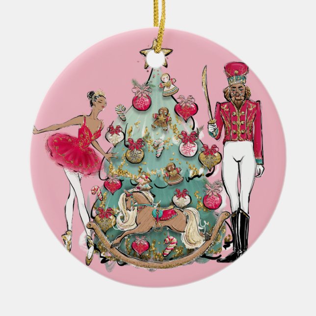 Personalisierter Afroamerikaner Ballett Keramik Ornament (Vorne)