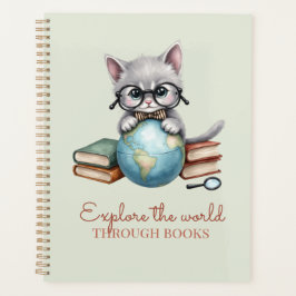 Personalisierter akademischer Planer "Wander Cat"