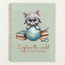 Personalisierter akademischer Planer "Wander Cat"