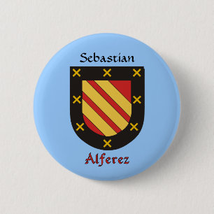 Personalisierter Alferez Historischer Schild Button