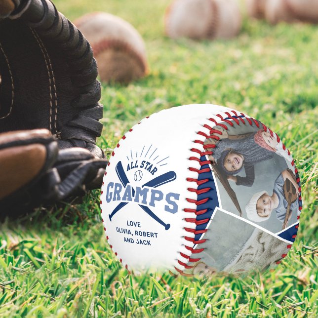 Personalisierter „All Star Gramps“ Blau Baseball (Von Creator hochgeladen)