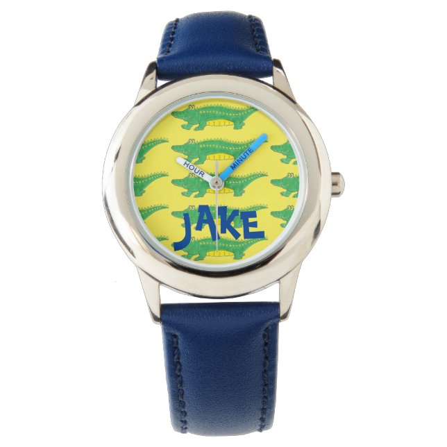 Personalisierter Alligator Gator Crocodile Croc Wa Armbanduhr (Vorderseite)