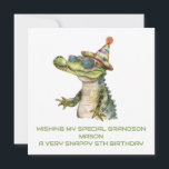 Personalisierter Alligator Geburtstagskarte Son Gr<br><div class="desc">Personalisierte Alligator Geburtstagskarte Bearbeiten Sie alle Texte,  um Ihren Anforderungen zu entsprechen</div>