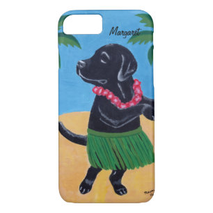 Personalisierter Aloha schwarzer Kasten Labradors Case-Mate iPhone Hülle