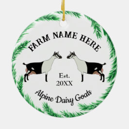 Personalisierter Alpenkalender Ziege Kieferweg Keramik Ornament