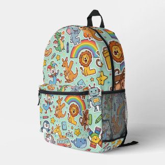 Personalisierter Alphaland Kinder Regenbogen Rucks Bedruckter Rucksack