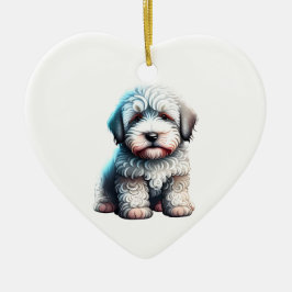 Personalisierter alter englischer Schafhund Welpen Keramik Ornament