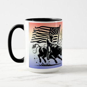 Personalisierter Amerikanischer Bull Rider Rodeo 2 Tasse