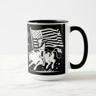 Personalisierter Amerikanischer Bull Rider Rodeo 3 Tasse