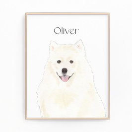 Personalisierter amerikanischer Eskimo Samoyed Hun Fotodruck