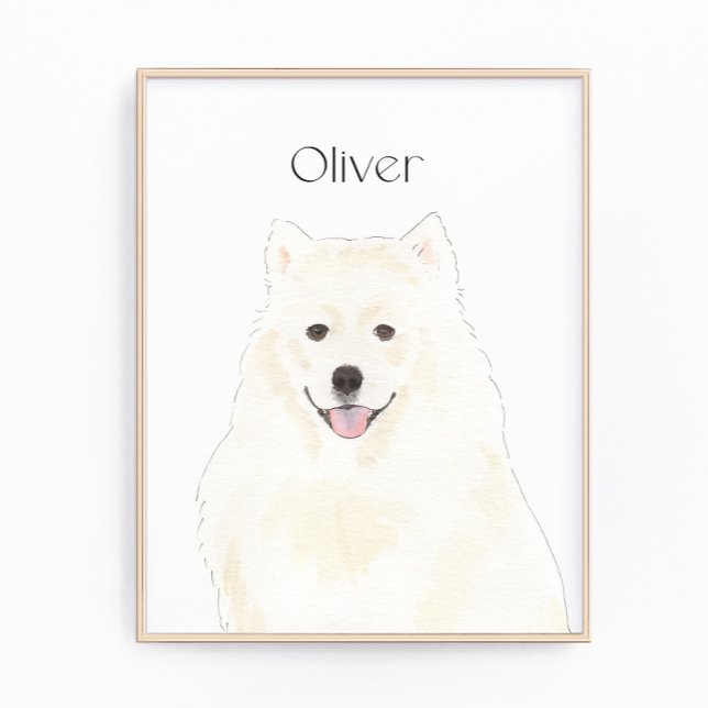 Personalisierter amerikanischer Eskimo Samoyed Hun Fotodruck (Von Creator hochgeladen)