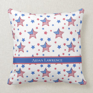 Personalisierter amerikanischer Flaggen Blue Red S Kissen