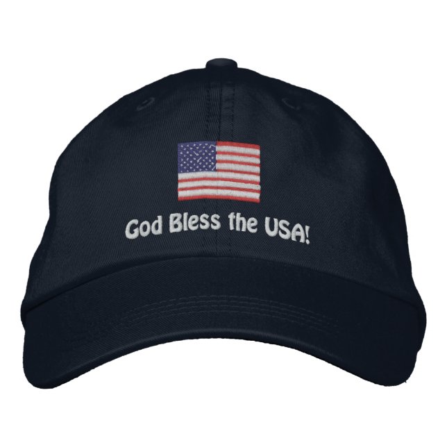 Personalisierter amerikanischer FlagHat Bestickte Baseballkappe (Vorderseite)