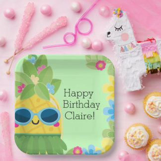 Personalisierter Ananas Pappteller