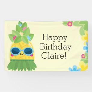 Personalisierter Ananas, Tropischer Geburtstag  Banner