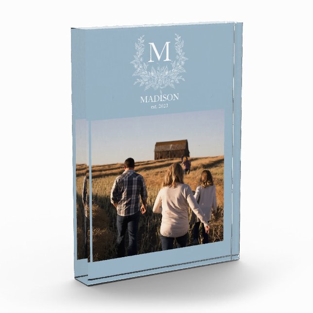 Personalisierter anfänglicher Foto-Block mit rusti Fotoblock (Links)